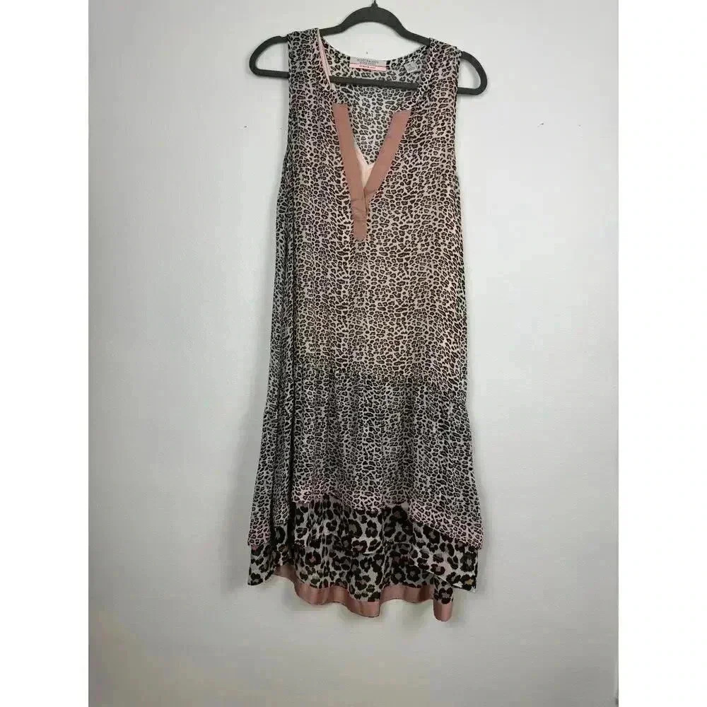 Scotch and Soda Leopard Print Dress X-Size Small Boho High low - Picture 2 of 7